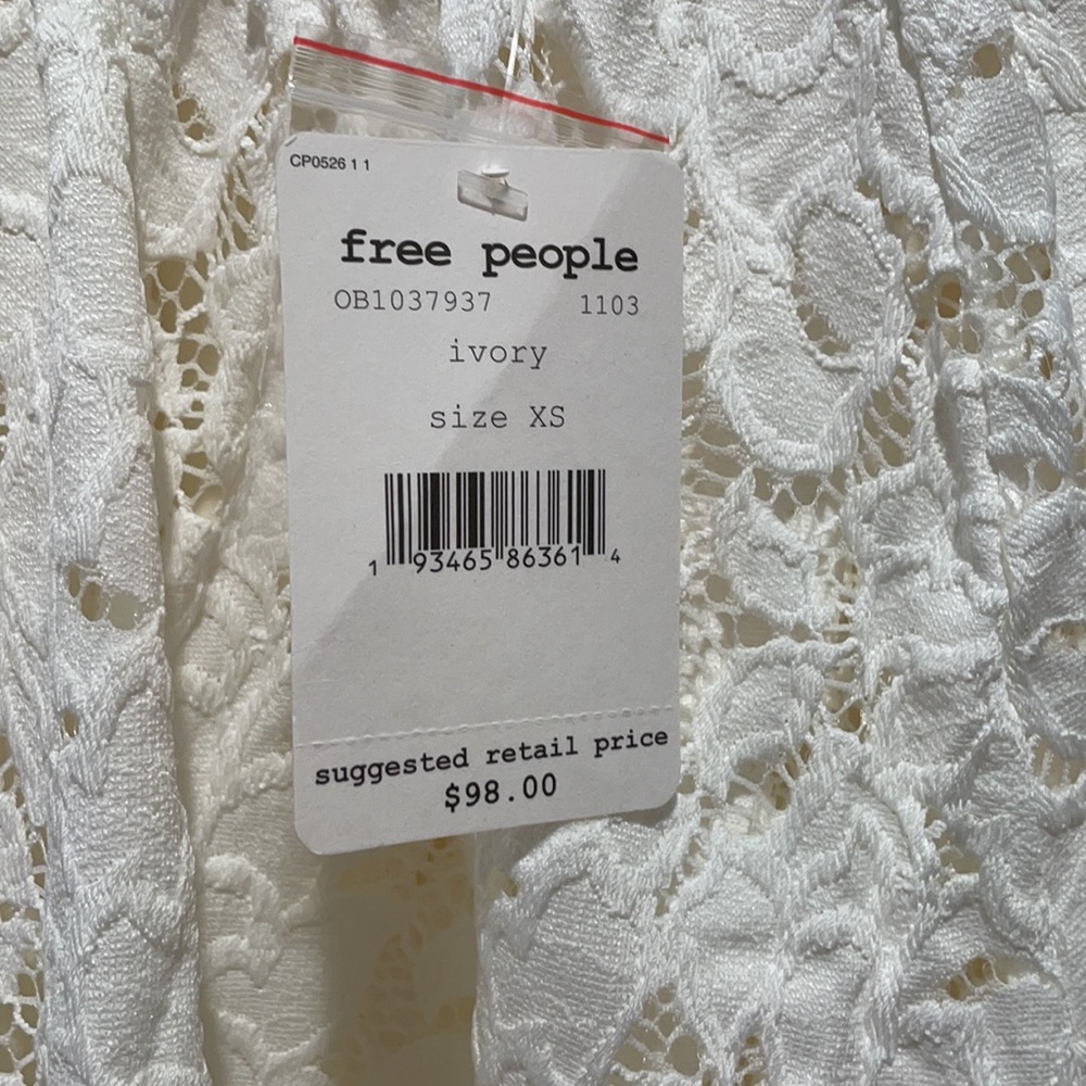 NEW • Free People • Olivia Lace Blouse White XS - Picture 7 of 7